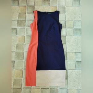 Lauren Ralph Lauren Color Block Sleeveless Sheath Dress Size 4